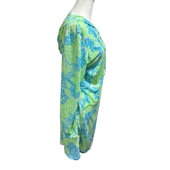 HIHO Green Turquoise Pineapple Print Hooded Tunic Swim Cover Up Small #57 - Picture 3 of 7